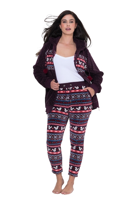 Homewear-Hose, Plüsch, Norwegermuster, Elastikbund