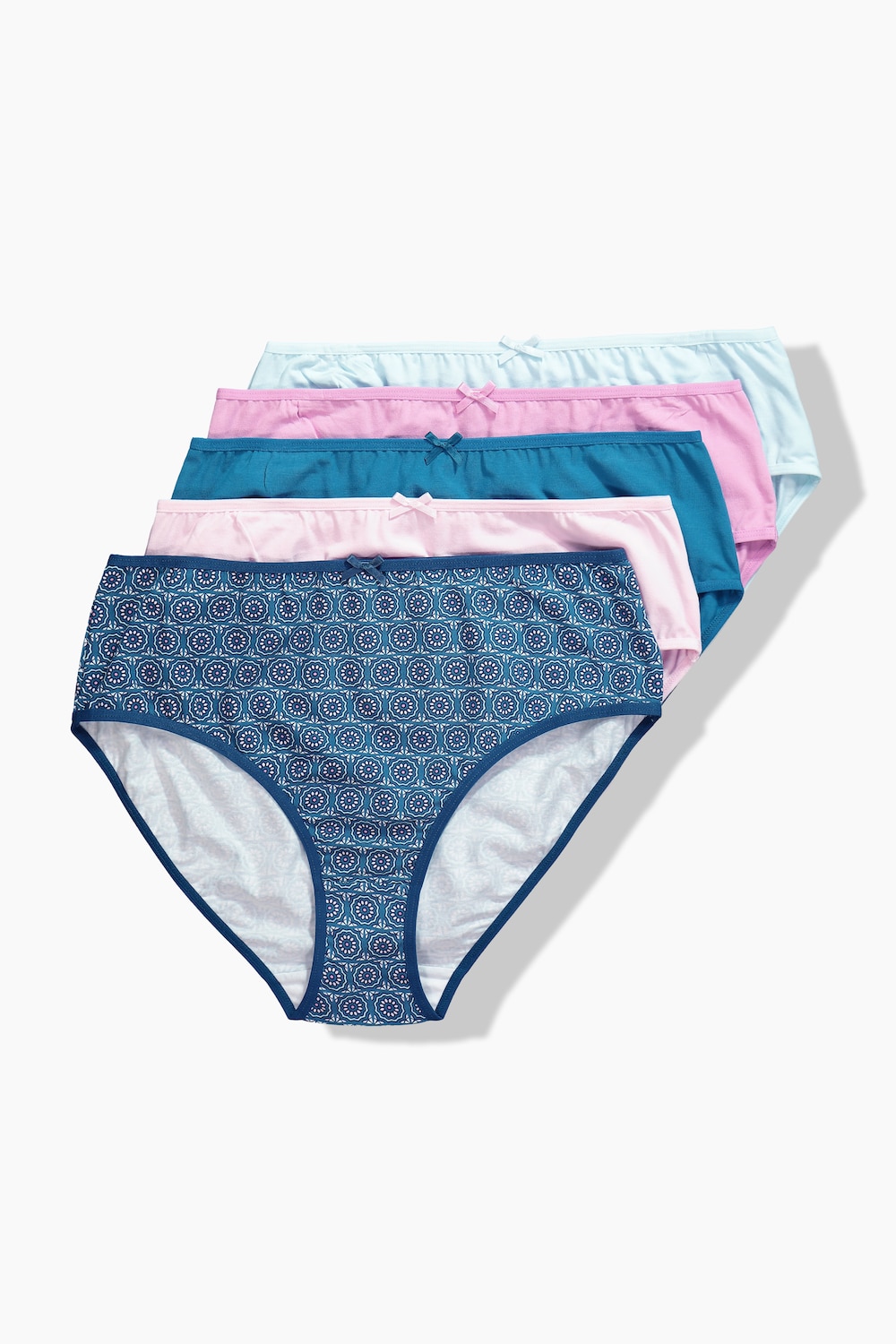 Midi-slips, set van 5, motief / effen