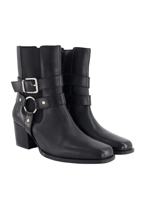 Leather ankle boots, nappa leather, removable footbed, width H