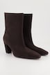 Leder-Stiefeletten, Veloursleder, Wechselfußbett, Weite H