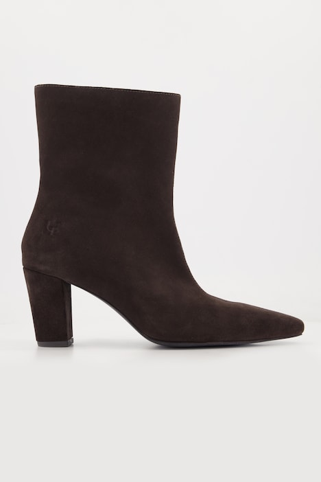 Leder-Stiefeletten, Veloursleder, Wechselfußbett, Weite H