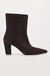 Leder-Stiefeletten, Veloursleder, Wechselfußbett, Weite H