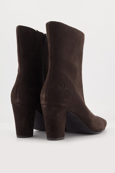 Leder-Stiefeletten, Veloursleder, Wechselfußbett, Weite H