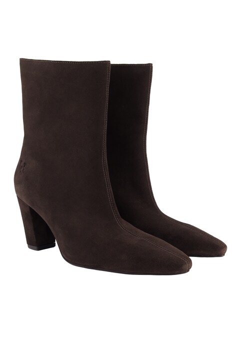 Leather ankle boots, suede, removable footbed, width H