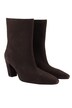 Leather ankle boots, suede, removable footbed, width H