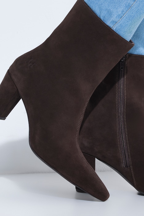 Leder-Stiefeletten, Veloursleder, Wechselfußbett, Weite H