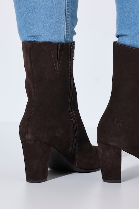Leder-Stiefeletten, Veloursleder, Wechselfußbett, Weite H