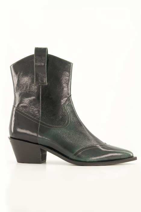 Leder-Stiefeletten, Cowboy-Look, Wechselfußbett, Weite H