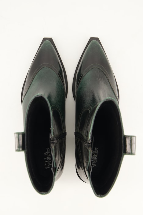 Leder-Stiefeletten, Cowboy-Look, Wechselfußbett, Weite H