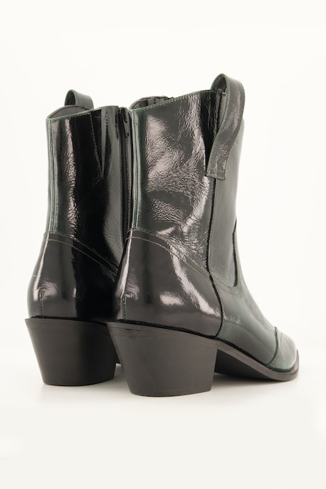 Leder-Stiefeletten, Cowboy-Look, Wechselfußbett, Weite H