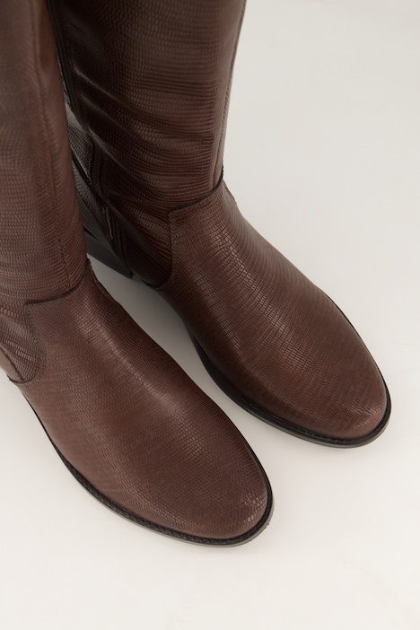 Lederstiefel, XL-Schaft, Wechselfußbett, Weit H