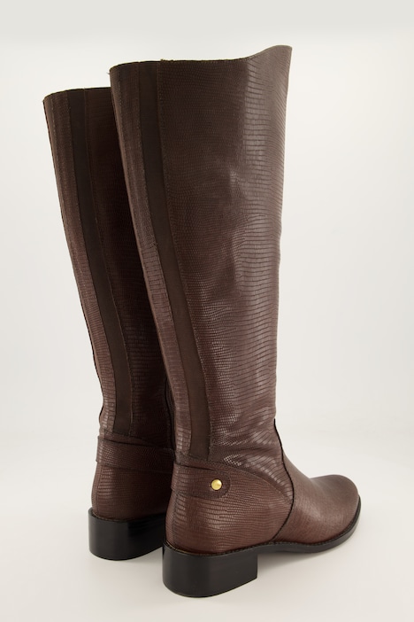 Lederstiefel, XL-Schaft, Wechselfußbett, Weit H