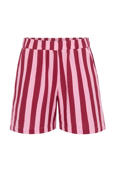 Musselin-Shorts, Wide Legs, Streifen, Elastikbund