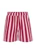 Musselin-Shorts, Wide Legs, Streifen, Elastikbund