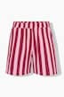 Musselin-Shorts, Wide Legs, Streifen, Elastikbund