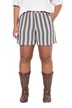 Musselin-Shorts, Wide Legs, Streifen, Elastikbund