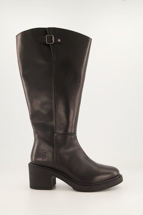Leder-Plateaustiefel, 3XL-Schaft, Wechselfußbett, Weite H