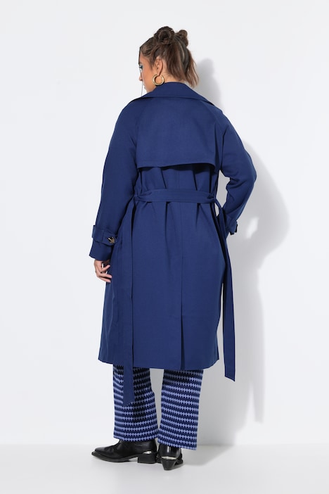 Trench-coat légèrement oversize, col à revers et ceinture à nouer