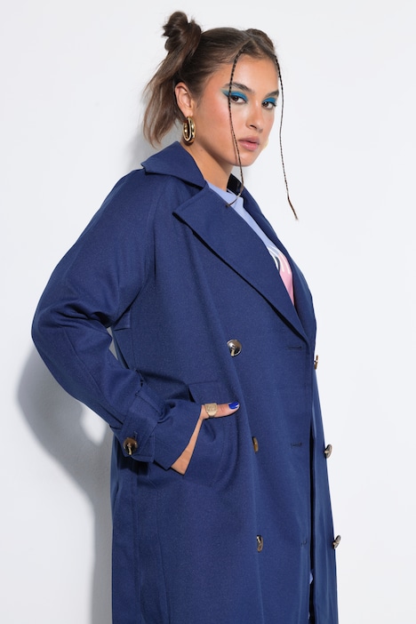 Trench-coat légèrement oversize, col à revers et ceinture à nouer