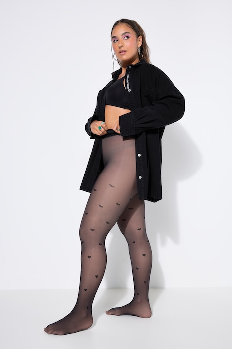 Strumpfhose, transparente Optik, Hearts