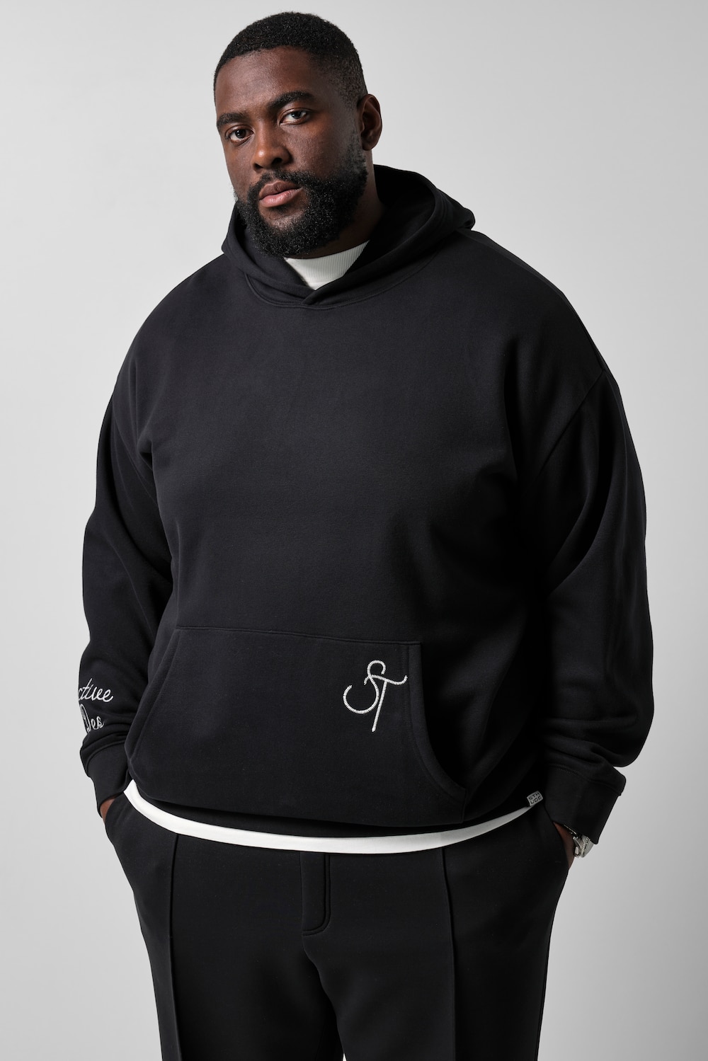 Hoodie, Kapuzensweater, Stickereien, Kängurutasche, bis 8 XL