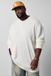 Henley, Langarm, Waffelpiqué, Knopfleiste, bis 8 XL