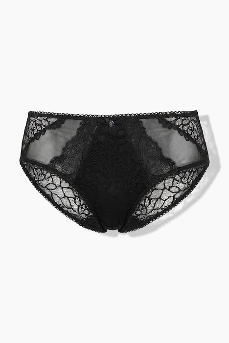 Culotte midi, dentelle et empiècement en microfibre