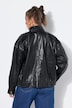 Fake-Lederjacke, oversized, Zipper, elastischer Saum