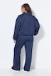 Nadelstreifen-Blouson, oversized, Hemdkragen, Ballonärmel