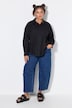 Camisa, oversize, bordado SU, puños con botones dorados