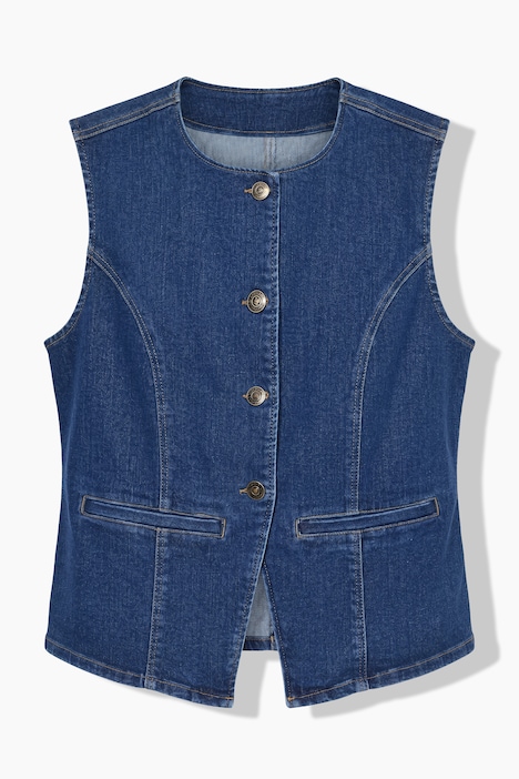 Gilet in denim elasticizzato dal taglio aderente