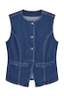Džínová vesta, přizpůsobený střih, strečový denim
