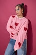 Trui, boxy shape, knuffelzacht, hartjes