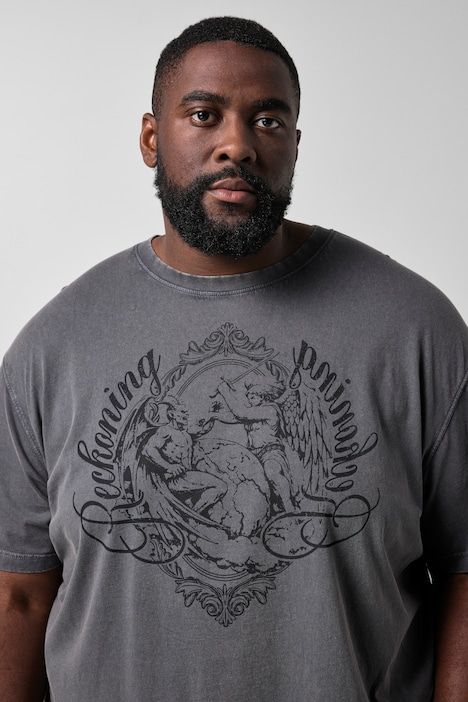 T-Shirt, Halbarm, oversized, Print, Vintage Look, bis 8 XL