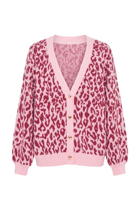 Strickjacke, oversized, Color Leo, Herz-Knöpfe