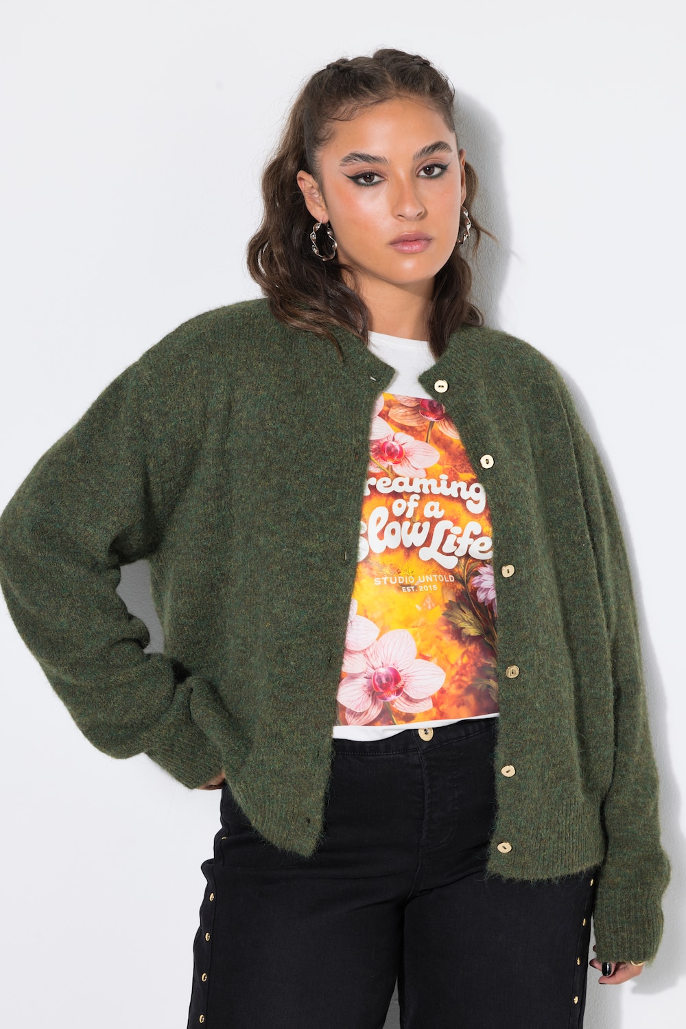 Strickjacke, oversized, extra langer Langarm