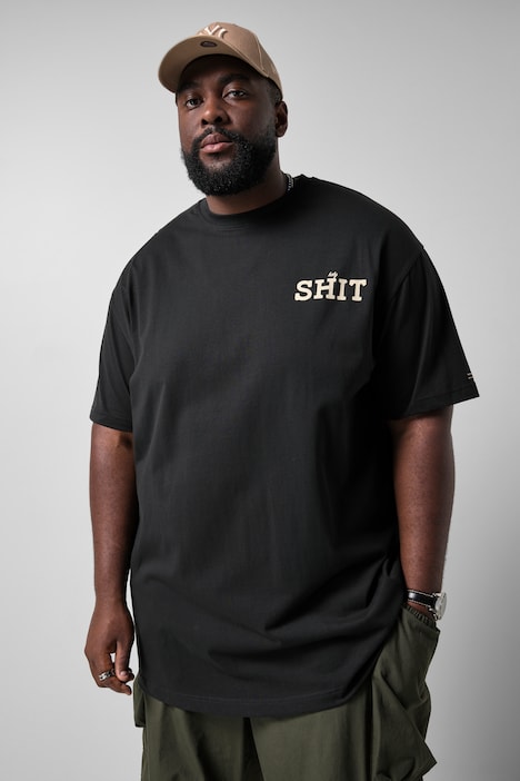T-Shirt, Halbarm, kleiner Print, oversized, bis 8 XL