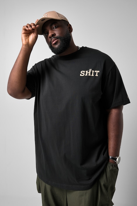 T-Shirt, Halbarm, kleiner Print, oversized, bis 8 XL