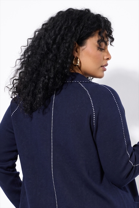 Strickjacke, Hemdkragen, Reißverschluss, Langarm