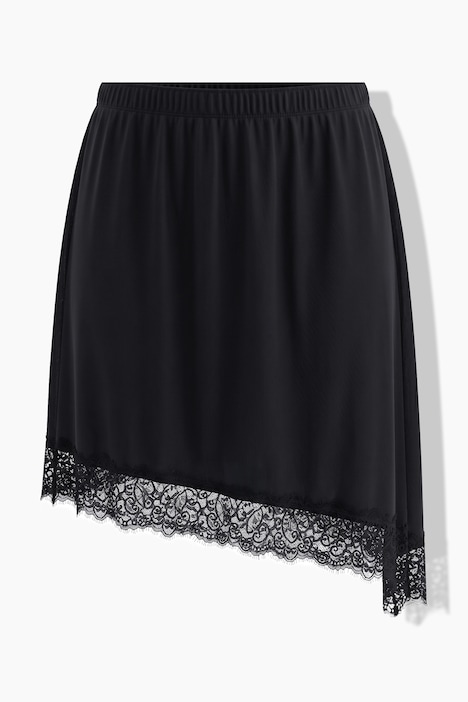 Rock, A-Linie, asymmetrischer Saum, Spitze