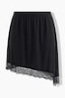 Rock, A-Linie, asymmetrischer Saum, Spitze