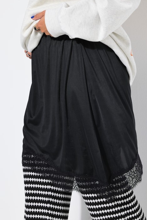 Rock, A-Linie, asymmetrischer Saum, Spitze
