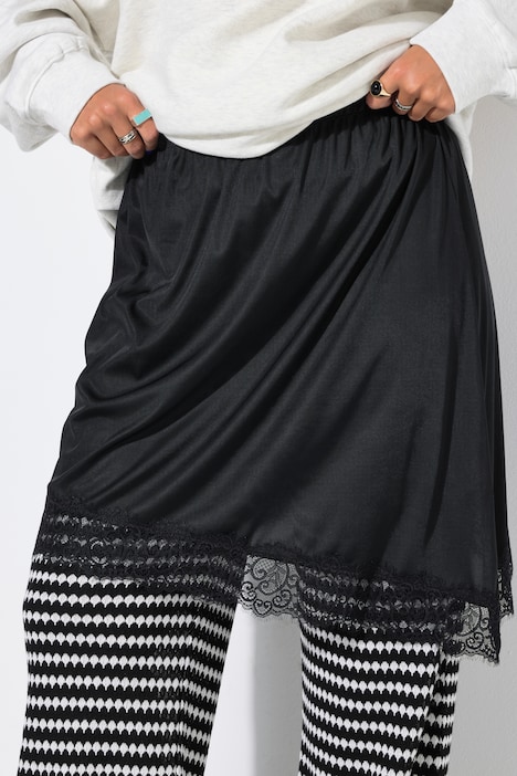 Rock, A-Linie, asymmetrischer Saum, Spitze