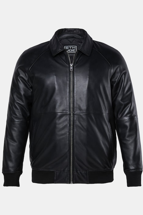 Leder-Blouson, Leder, oversized, Lammnappa, Wattierung, bis 8 XL
