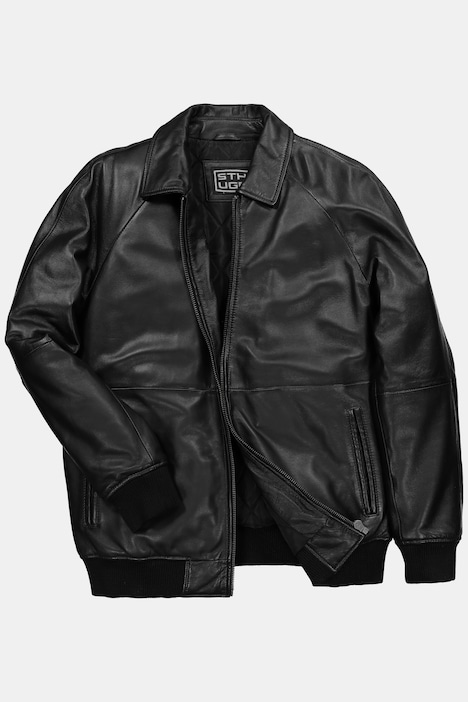 Leder-Blouson, Leder, oversized, Lammnappa, Wattierung, bis 8 XL