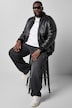 Leder-Blouson, Leder, oversized, Lammnappa, Wattierung, bis 8 XL