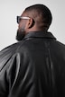 Leder-Blouson, Leder, oversized, Lammnappa, Wattierung, bis 8 XL
