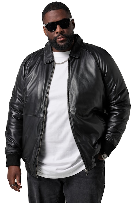 Kožená bunda, kůže, oversized, jehněčí nappa, prošívaná, do velikosti 8 XL