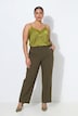 Pantalon à fines rayures, jambe droite et large, taille élastique