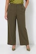 Pantalon à fines rayures, jambe droite et large, taille élastique